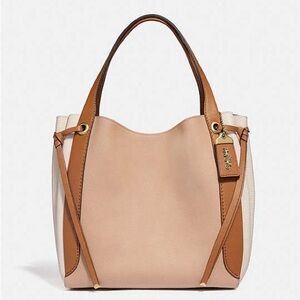 Coach 1941 Harmony Hobo Colorblock Beechwood Chalk Leather Tote No Hangtag NWOT